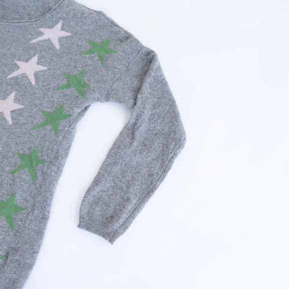 Bartolini Grey with Stars 48% Wool, 7% Cashmere Crewneck Sweater Small - Picture 5 of 13